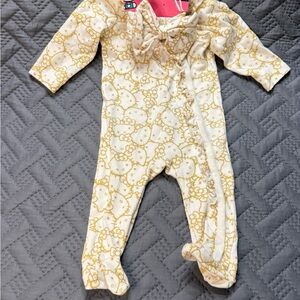 Hello Kitty Cream and Gold Kids Footie